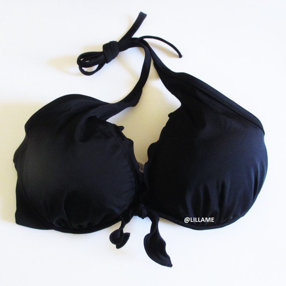 38B VICTORIAS SECRET Ruffle Halter Bikini Swim Top Removable push up padding - Picture 6 of 9
